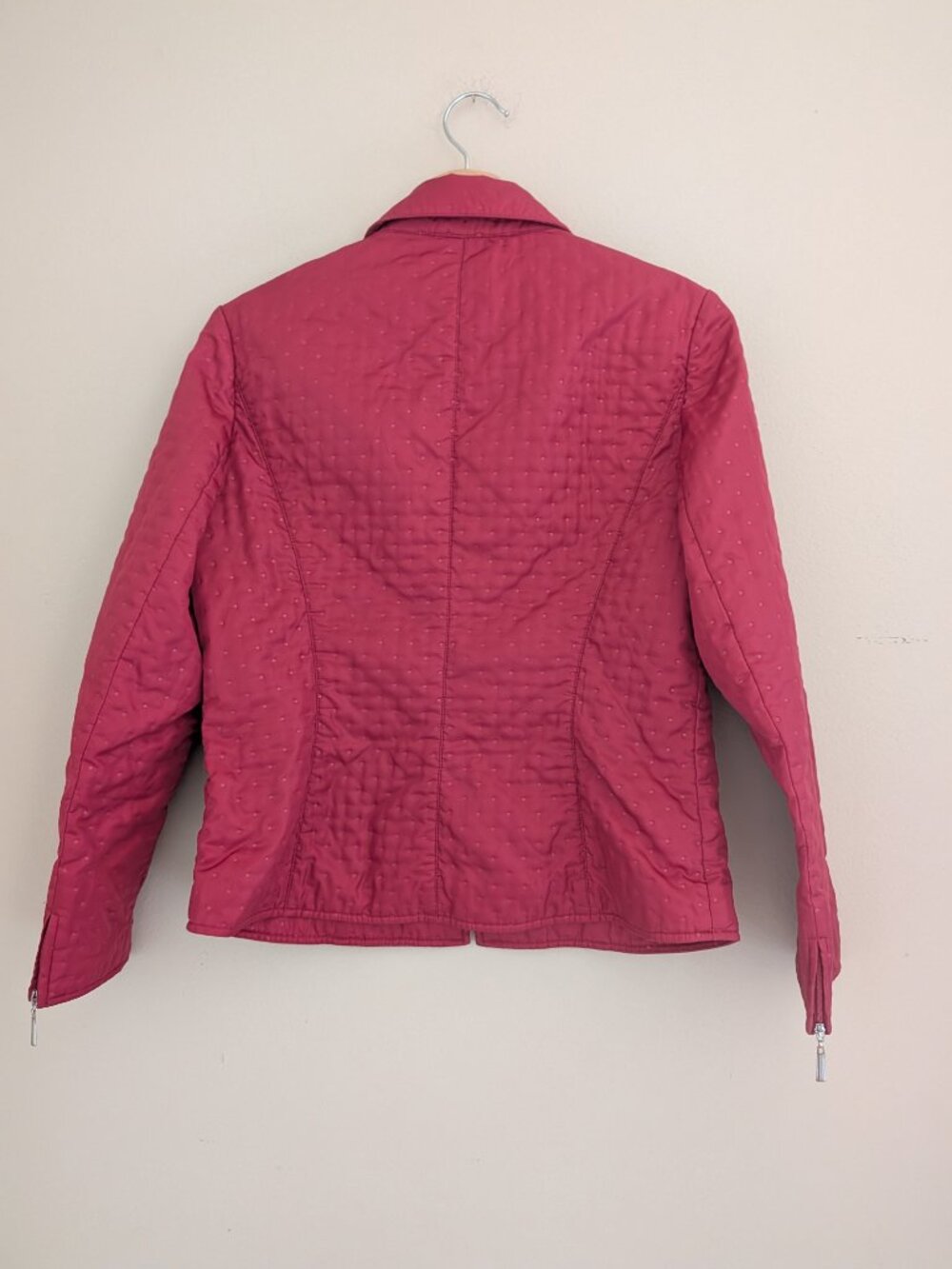 Talbots Red Quilted Dot Zip Jacket Size 6 Petite Lightweight Coat - Picture 2 of 4